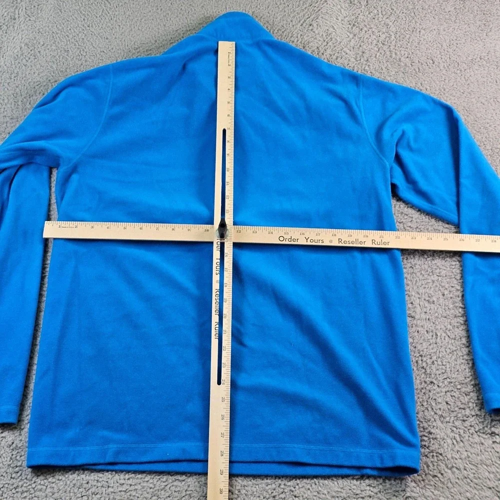 Eddie Bauer First Ascent Pullover Mens LT Blue Fleece 1/4 Zip Pocket Hiking